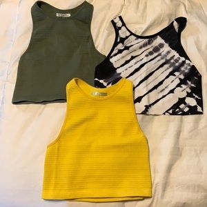 3 forever 21/Target workout tops razor/scoop back